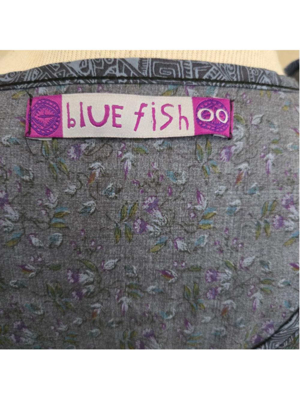 Blue Fish 00 Barclay Tuesday's Pocket Prairie Dress Contrast Grey Floral - Picture 7 of 12